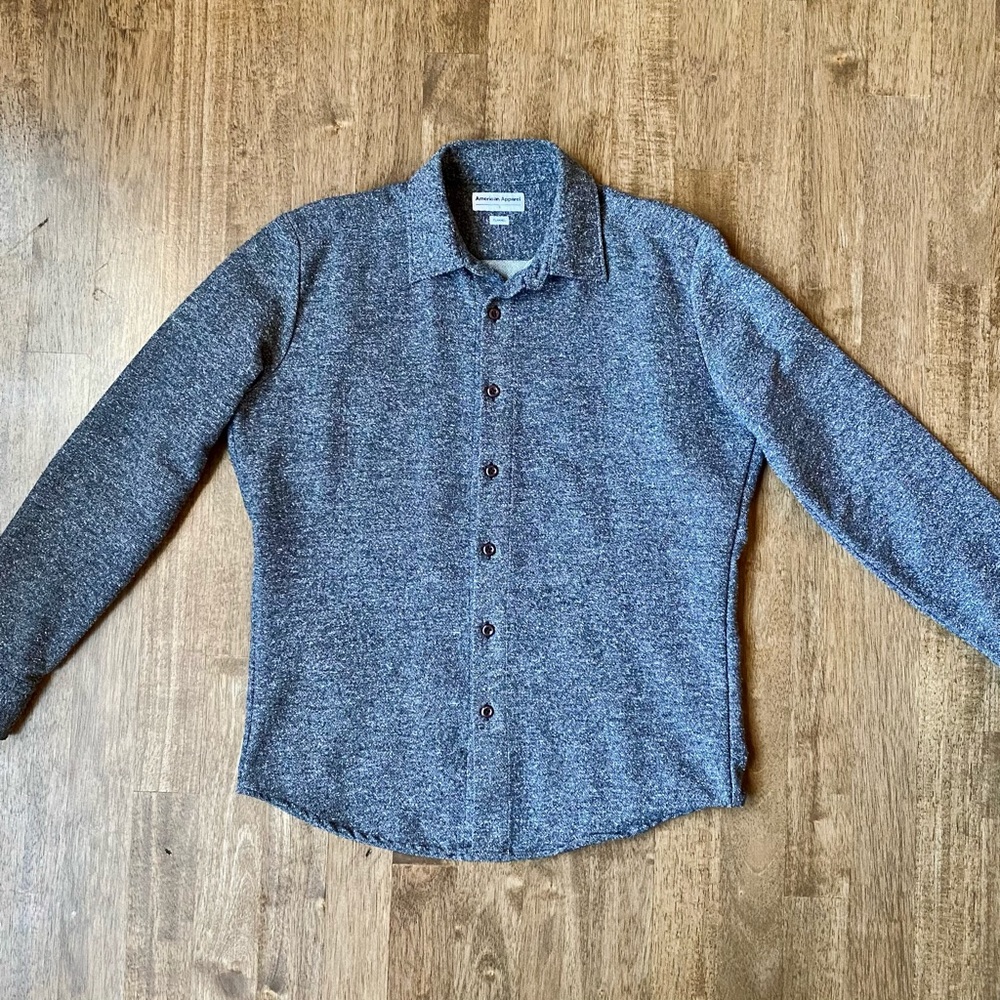 American Apparel Speckled Grey Flannel Button Up